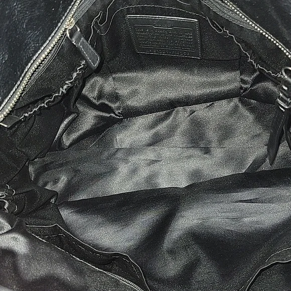 Coach Signature Black Patent Leather Tote Diaper Bag  F19256 - Picture 12 of 15